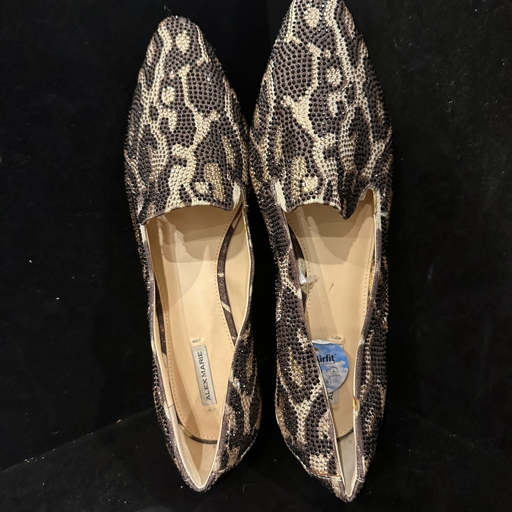 Alex Marie Leopard Print Shimmery Low Heel NWT - Picture 8 of 9